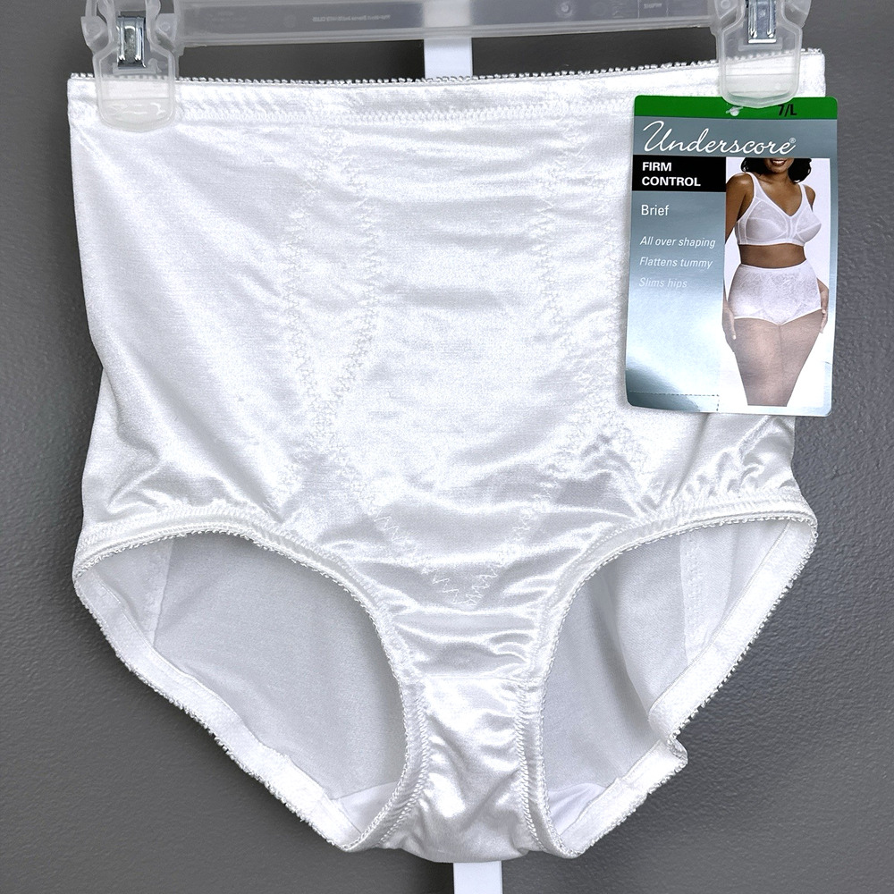 Underscore Firm Control Brief Panties Second Skin Satin Size Large 7 New Shaping